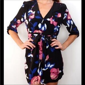 Yummy Kim SMALL Lorie dress in Ebony Rose 100% silk